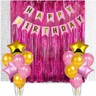 Happy Birthday Balloon Decoration,Pink,Set Of 1