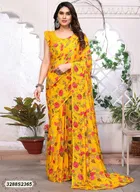 Georgette Printed Saree for Women 