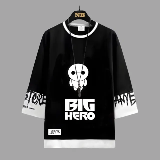 Cotton Blend Round Neck T-Shirt for Boys (Black, 11-12 Years)