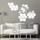 Acrylic Hexagon Shaped Wall Mirror Stickers 