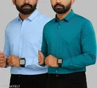Cotton Blend Solid Shirt for Men, Multicolor, Pack of 2 