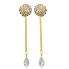 Designer Gold Plated Chain Drop Earrings Set for Women & Girls 