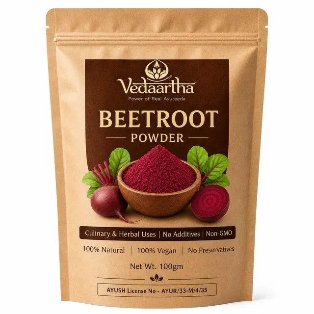 Vedaartha Organic Beetroot Powder For Face, Skin & Hair And Lips, 100 g