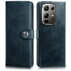 Artificial Leather Mobile Flip Cover for Infinix X6857B / Note 50x 5G (Blue)