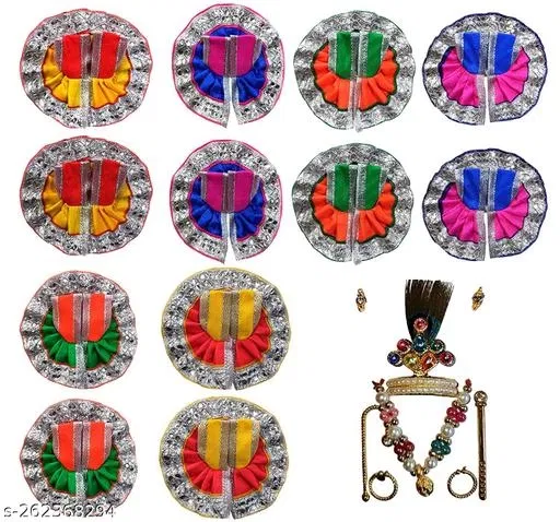 Laddu Gopal Poshak Set, Pack of 12 (Purple, 1)