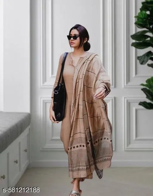Kurta Set for Women (Brown, XXL)