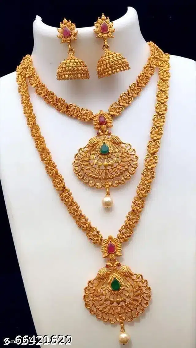 Jewellery Set with Earrings for Women (Gold, Set of 2)