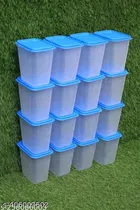 Plastic Storage Containers (Blue, 1000 ml) (Pack of 12)