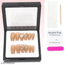 Kamz's Fake Nails Nail Extension Kit - Quick Fix Press On Nails, Aesthetic Acrylic Stick on Nails, Reusable, 12pcs Nails Set for Girls & Kids