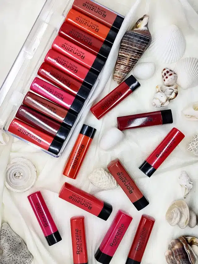 Ronzille Mini Pocket Matte Lipstick (Pack of 10, Multicolor)