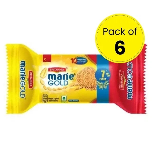 Britannia Marie Gold Biscuits 6X73.8 g (Pack of 6)