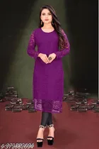 Net Kurti for Women, Purple 