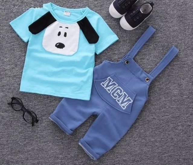 Hosiery Clothing Set for Kids (Blue, 9-12 Months)