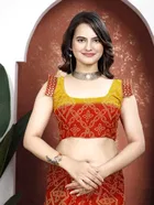 Georgette Bandhini Saree for Women 