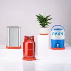 2 in 1 LPG Cylinder Trolley 1 Pcs with Wheels Gas Bottle, Oilcan Trolley Stand Gas Cylinder Trolley