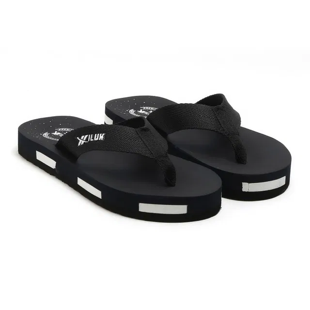 Solid Flip-flops for Men (Black, 10)