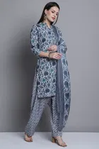 Cotton Blend Printed Salwar Suit for Women 