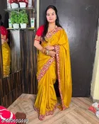 Chinnon Solid Saree For Women, Yellow