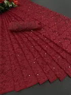 Net Solid Saree for Women 