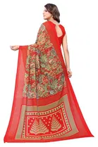 Women Georgette Printed Saree With Unstitched Blouse 