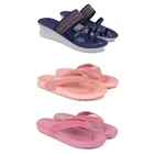Combo of Heels with Slippers for Women (Multicolor, 7) (Pack of 3)