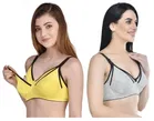 Cotton Blend Solid Non Padded Feeding Bras for Women 