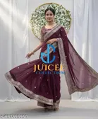 Georgette Saree for Women, Purple 