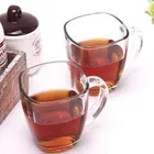 Afast  Transparent Square Shape Tea Cup Coffee Cup Set of 6 Made of Crystal Clear Glass 155 ml