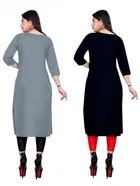 Crepe Solid Kurtis for Women 