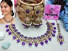 Mehandi Finish Meenakari Pearl Necklace Set for Women 