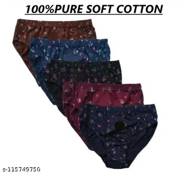 Cotton Briefs for Women (Multicolor, XL) (Pack of 5)