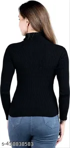 Wool Sweat Shirt for Women, Black 