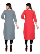 Crepe Solid Kurtis for Women 