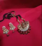 Gold plated Laxmi ji Mangalsutra with Earrings for Women 