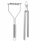 Oc9 स्टेनलेस स्टील पोटैटो मेशर & रोटी चिमटा फॉर किचन टूल सेट 