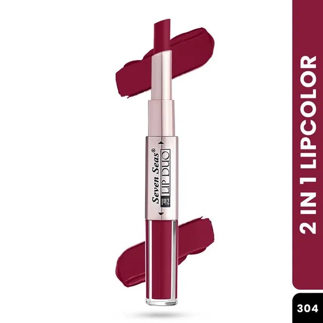 Seven Seas Lipstick for Women, Maroon Shade (4ml+3g)
