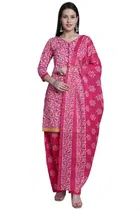 Cotton Blend Printed Salwar Suit for Women 