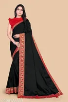 Vichitra Silk Solid Saree for Women 