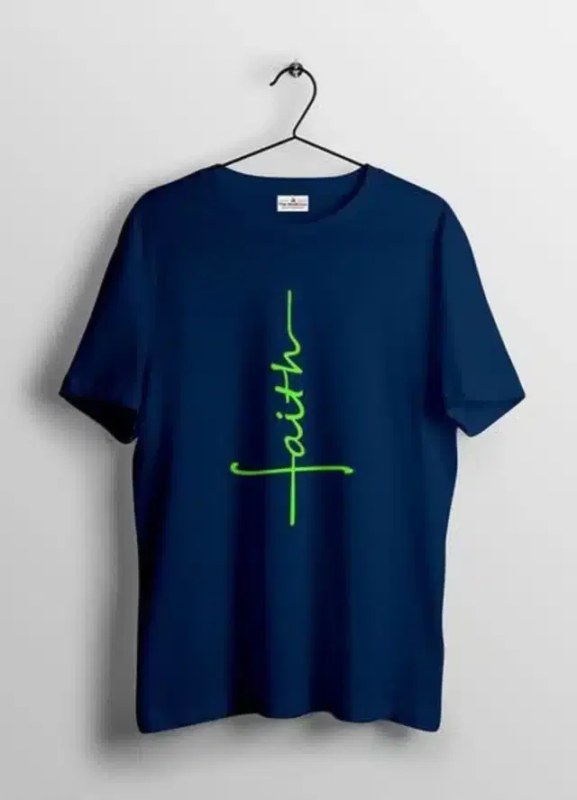 Men's Round Neck T-Shirt (Navy Blue, XL)
