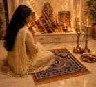 Qaleen Pooja Meditation/Multipurpose Rug, 19x19 Inch set of 2 pcs