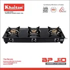 Khaitan 3B BP JIO Black Glass Manual Gas Stove  
