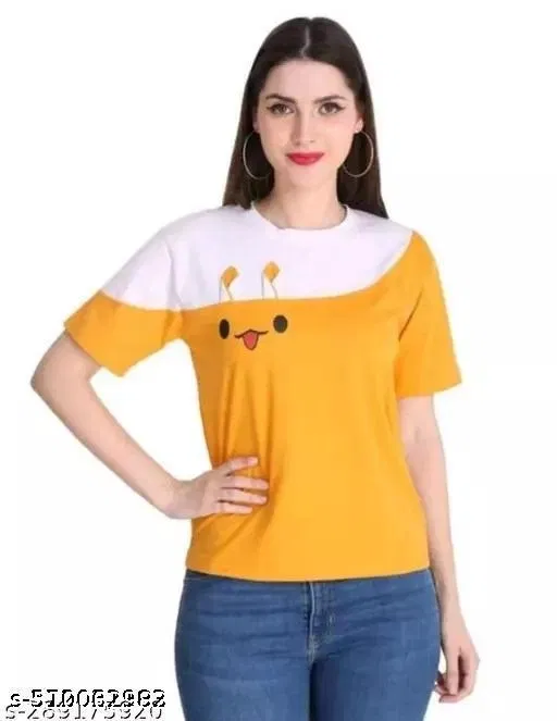 Cotton Blend T-shirt for Women, Multicolour (S)