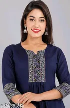 Anarkali Rayon Solid Kurti for Women 