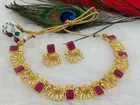 Brass Necklace with Earrings for Women 