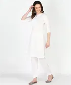 Viscose Rayon Embroidered A-Line Kurti with Pant 