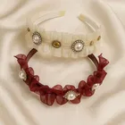 Kids Pearl Embellished Headband, Pack of 2 (White, Red)