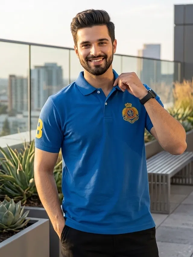 Polo Embroidered T-shirts for Men (Teal, XL)