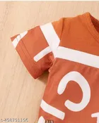 Hosiery Cotton Printed Clothing Set for Kids, Tan 