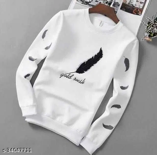 Ruggstar Casual Printed Round Neck T-Shirt For Men (White, M) (R-43)
