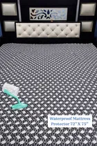 Homewatica Grey Printed Mattress Protector Pack of 1 Grey